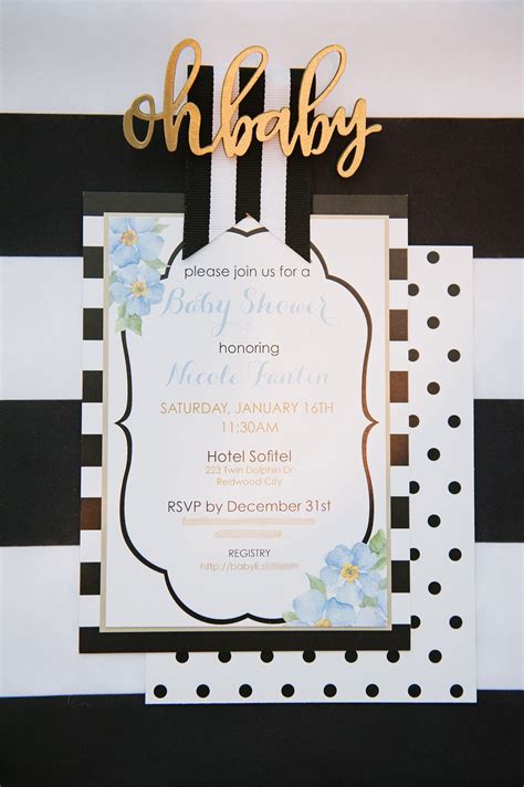 kate spade inspired baby shower invitations